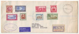 1962 Western Samoa Registered Cover Apia To Boston,  Usa photo