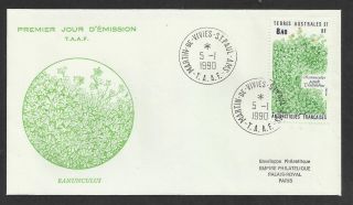 Taaf French Antarctic 1990 Rununculus Plant 1v Fdc photo