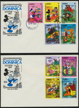 Dominica 832 - 41 Fdc ' S Disney,  Easter Eggs,  Rabbit photo