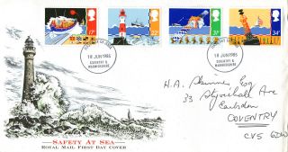 18 June 1985 Safety At Sea Royal Mail First Day Cover Coventry Fdi photo