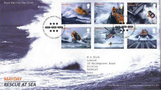 13 March 2008 Mayday Rescue At Sea Royal Mail First Day Cover Bureau Shs photo