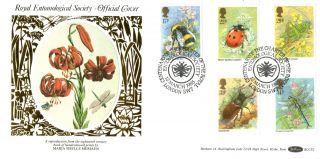 12 March 1985 British Insects Beham Blcs 2 First Day Cover Royal Society Shs A photo