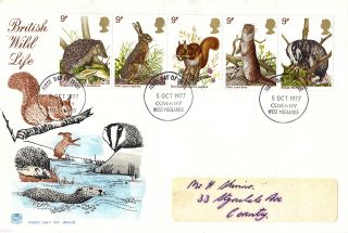 5 October 1977 British Wildlife Stuart First Day Cover Coventry Fdi photo