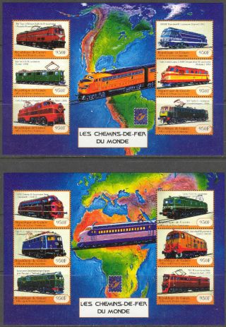 Guinea 2001 Trains Locomotives Ii 2 Sheet Of 6 photo