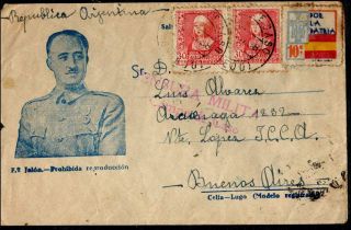 1938 Spain EspaÑa Postal Censorship Campo De Caso El Caudillo Printed Cover photo