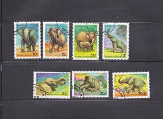 Tanzania 1991 Elephants Scott 792 - 98 Cancelled photo