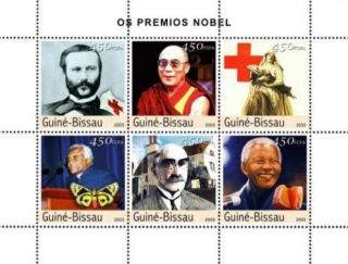 Guinea - Bissau - Nobel Prize Winners,  Dunant,  Tutu 6 Stamp Sheet Gb3217 photo