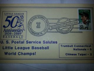 Fancy Cancel 50th Anniversary Little League Trumbull Ct Champs Vs Chinese Taipei photo