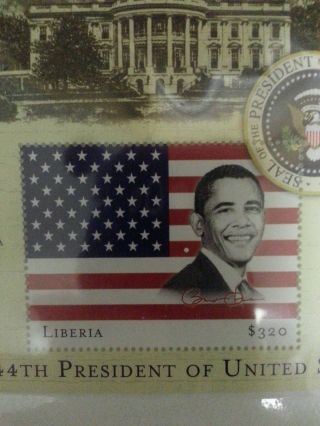 Barrack Obama Liberia Stamp photo