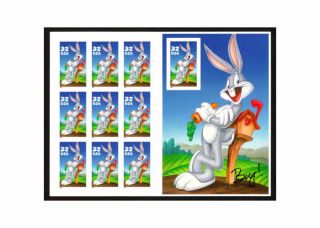 Bugs Bunny Us Sc 3137,  1997 U S Stamp Sheet Of 10 - 32 Cents photo