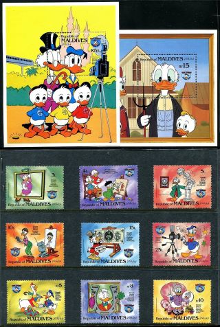 Maldive 1148 - 1049 Walt Disney Characters 50th Ann Of Donald Duck 1984 X14526 photo