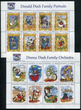 Maldive 2059 - 2060 Walt Disney Characters 60th Ann Of Donald Duck 1985 X14508 photo