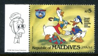 Maldive 1145a Walt Disney Characters 50th Ann Of Donald Duck 1984 X14515 photo