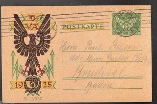 Germany 1925 Illustrated Postal Stationary Card Michel Type P206,  Postaly photo
