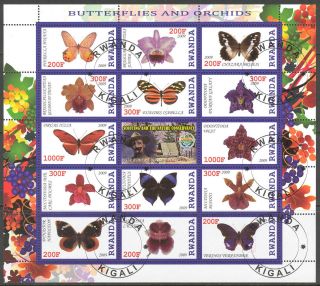 2009 Scouting Butterflies And Orchids Sheet Of 14 + Label photo