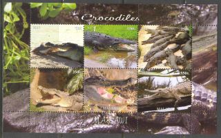 2012 Reptiles Crocodiles Ii Sheet Of 6 Mdc2162 photo