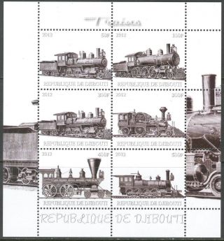 2012 Trains Locomotives Iv Sheet Of 6 Mdc2248 photo