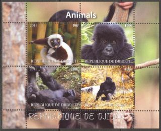 2011 Monkeys Iii Gorilla Sheet Of 4 Mdbc1126 photo