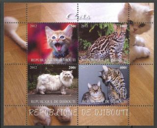 2012 Domestic Cats Sheet Of 4 Mdc2145 photo