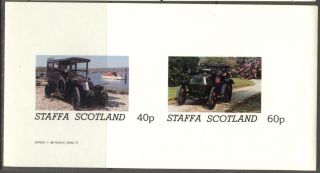 Staffa (br.  Local) 1982 Old Cars Sheet Of 2 Imperf.  Ns188 photo