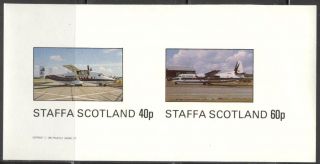 Staffa (br.  Local) 1982 Aviation Airplanes Ii Sheet Of 2 Imperf.  Ns192 photo