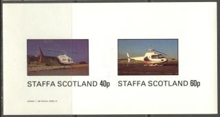 Staffa (br.  Local) 1982 Aviation Helicopters I Sheet Of 2 Imperf.  Ns199 photo