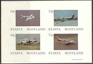 Staffa (br.  Local) 1981 Aviation Airplanes I Sheet 4 Imperf.  Ns243 photo