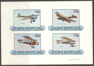 Staffa (br.  Local) 1981 Aviation Airplanes Ii Sheet 4 Imperf.  Ns244 photo