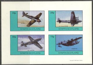Staffa (br.  Local) 1981 Aviation Airplanes Iii Sheet 4 Imperf.  Ns247 photo