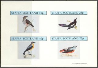 Staffa (br.  Local) 1981 Birds I Sheet 4 Imperf.  Ns265 photo