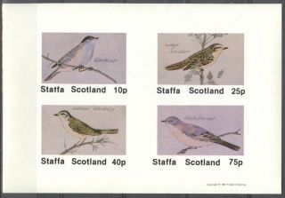 Staffa (br.  Local) 1981 Birds X Sheet 4 Imperf.  Ns282 photo