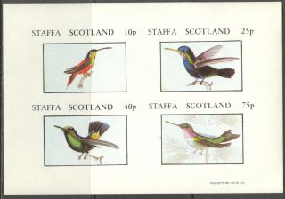 Staffa (br.  Local) 1981 Birds Xiv Sheet 4 Imperf.  Ns290 photo