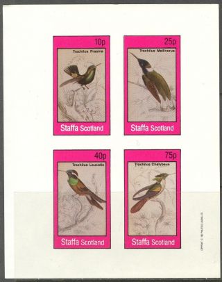 Staffa (br.  Local) 1982 Birds I Sheet 4 Imperf.  Ns296 photo