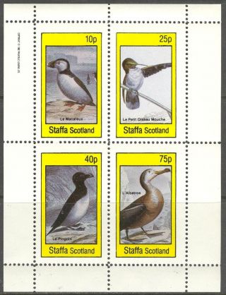 Staffa (br.  Local) 1982 Birds Ii Penguin Albatros Sheet 4 Ns298 photo