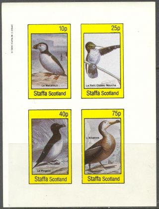 Staffa (br.  Local) 1982 Birds Ii Penguin Albatros Sheet 4 Imperf.  Ns299 photo