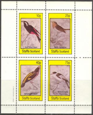 Staffa (br.  Local) 1982 Birds Iii Gaper Flycatcher Sheet 4 Ns301 photo