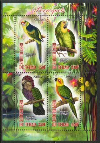 2013 Ravenous Birds Parrots Sheet Of 4 6t 126 photo