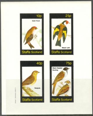 Staffa (br.  Local) 1982 Birds Vi Finch Wood Lark Sheet 4 Imperf.  Ns307 photo