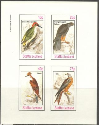Staffa (br.  Local) 1982 Birds Vii Falcon Woodpecker Sheet 4 Imperf.  Ns308 photo