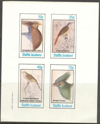 Staffa (br.  Local) 1982 Birds Viii Eater Touraco Sheet 4 Imperf.  Ns311 photo