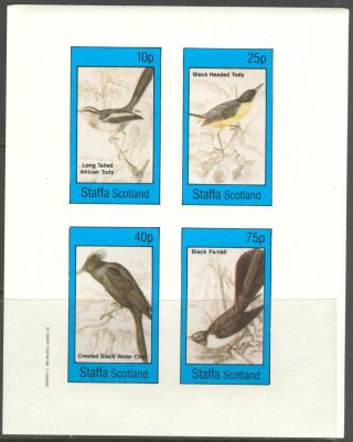 Staffa (br.  Local) 1982 Birds X Fantail Tody Sheet 4 Imperf.  Ns315 photo