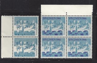 4 And Pair Mountain Village Test Stamp Switzerland 