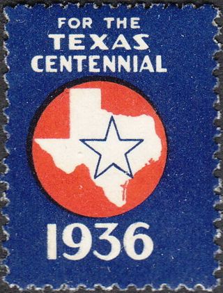 Stamp Label Usa 1936 Poster Cinderella Texas Centennial photo