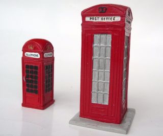 2 Model Post Office Telephone Boxes - One With Stamp Machine & Gr Post Box photo