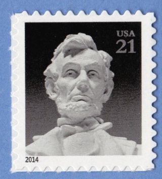 Abraham Lincoln Black & White 2014 Postage Stamp Statue In Lincoln Memorial photo