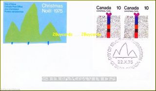 Canada 1975 Canadian Christmas Face 20 Cent Se - Tenant Stamp Cover Fdc photo