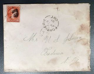 July 22,  1891 Canada Cover: Fort Erie,  Ontario To Mr U.  S.  Johnson,  Fredonia,  Ny photo