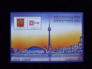 Vatican City Souvenir Sheet - Toronto Cipex Ss - 1996 - Rare & Unlisted In Scott photo