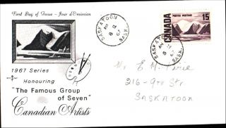 The Famous Group Of Seven Canadian Artists Fdc Rosecraft Saskatoon 67 Canada photo