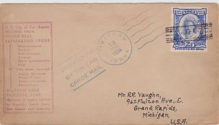 Tonga : Tin Can Canoe Mail Cover,  S.  S.  City Of Los Angeles Cruise Cachet (1934) photo